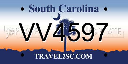 VV4597 South Carolina License Plate