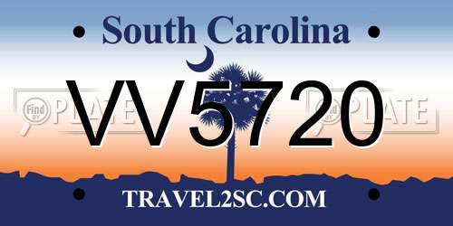 VV5720 South Carolina License Plate