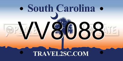 VV8088 South Carolina License Plate