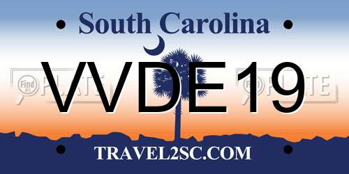 VVDE19 South Carolina License Plate