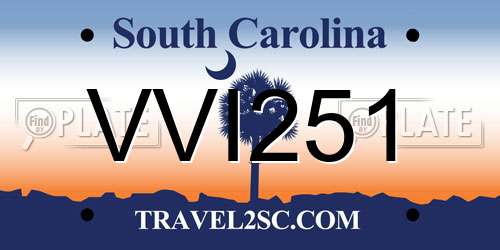 VVI251 South Carolina License Plate