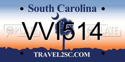 VVI514 South Carolina License Plate
