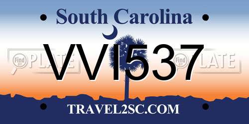 VVI537 South Carolina License Plate