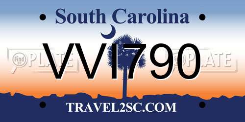 VVI790 South Carolina License Plate