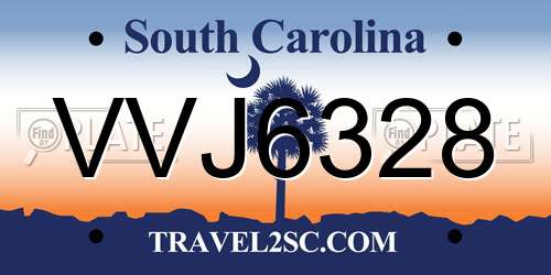 VVJ6328 South Carolina License Plate