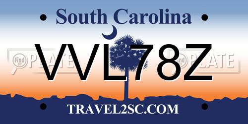 VVL78Z South Carolina License Plate