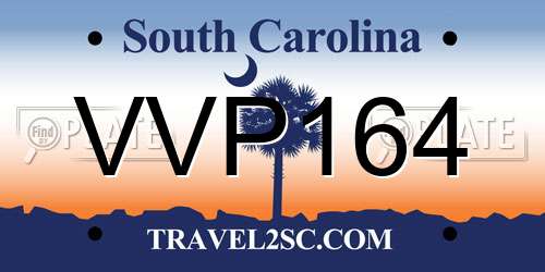 VVP164 South Carolina License Plate