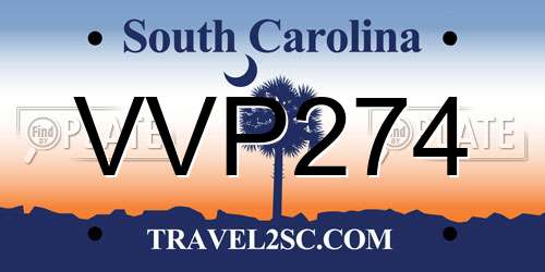 VVP274 South Carolina License Plate