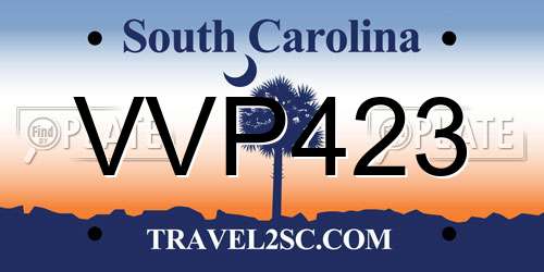 VVP423 South Carolina License Plate