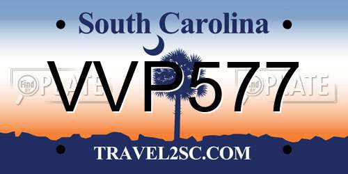 VVP577 South Carolina License Plate