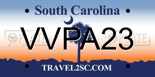 VVPA23 South Carolina License Plate