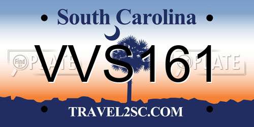 VVS161 South Carolina License Plate
