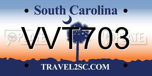 VVT703 South Carolina License Plate