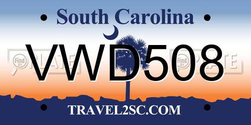 VWD508 South Carolina License Plate