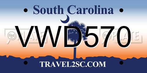 VWD570 South Carolina License Plate