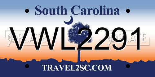VWL2291 South Carolina License Plate