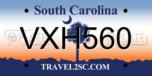 VXH560 South Carolina License Plate