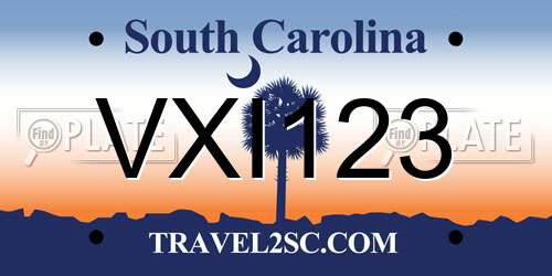 VXI123 South Carolina License Plate