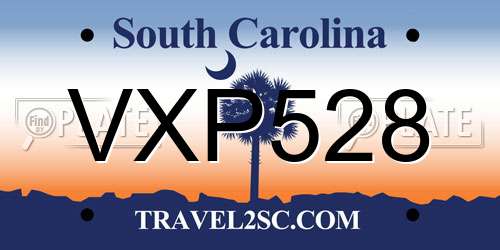 VXP528 South Carolina License Plate