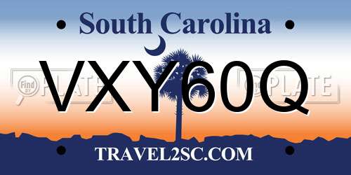 VXY60Q South Carolina License Plate