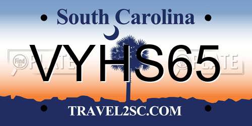 VYHS65 South Carolina License Plate