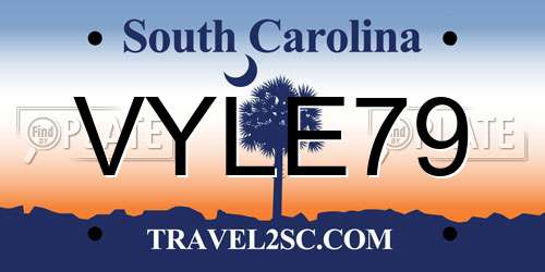 VYLE79 South Carolina License Plate