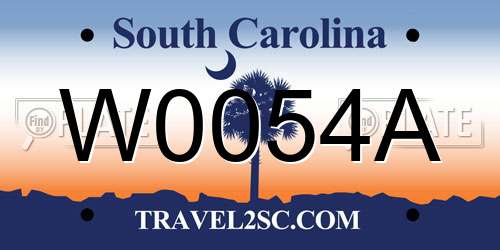 W0054A South Carolina License Plate