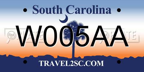 W005AA South Carolina License Plate