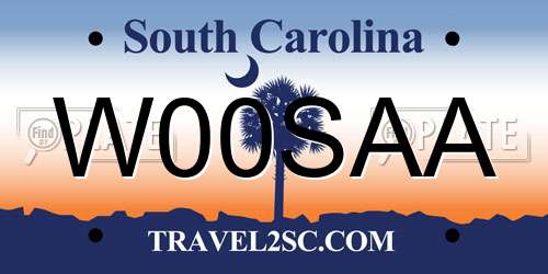 W00SAA South Carolina License Plate