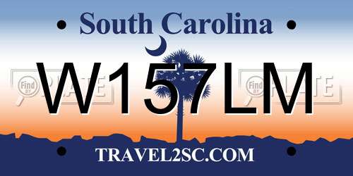 W157LM South Carolina License Plate