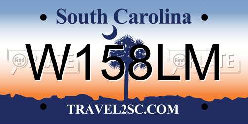 W158LM South Carolina License Plate