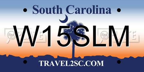 W15SLM South Carolina License Plate