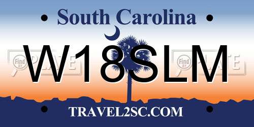 W18SLM South Carolina License Plate