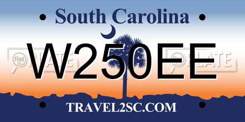 W250EE South Carolina License Plate