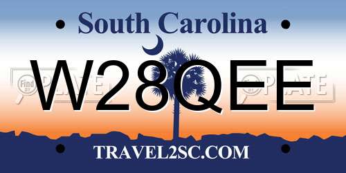 W28QEE South Carolina License Plate