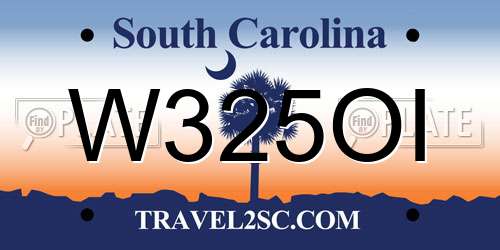 W325OI South Carolina License Plate