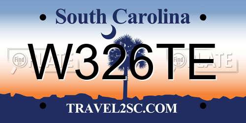 W326TE South Carolina License Plate