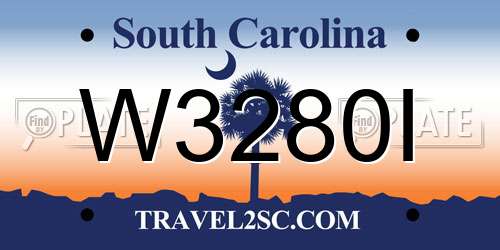 W3280I South Carolina License Plate