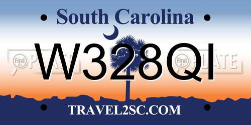 W328QI South Carolina License Plate