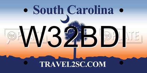 W32BDI South Carolina License Plate