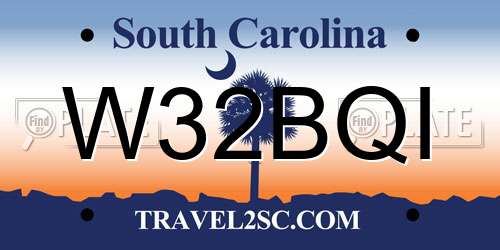 W32BQI South Carolina License Plate