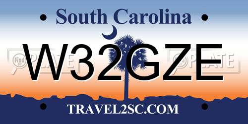 W32GZE South Carolina License Plate