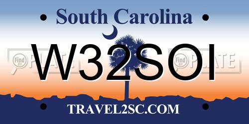 W32SOI South Carolina License Plate