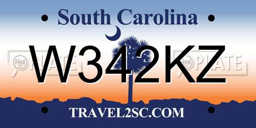 W342KZ South Carolina License Plate