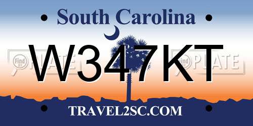 W347KT South Carolina License Plate