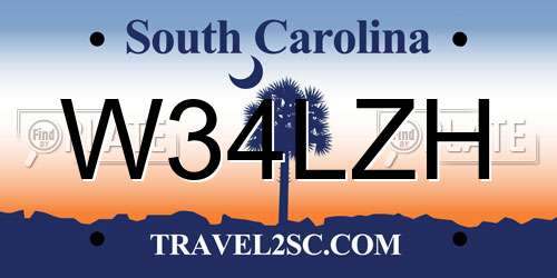 W34LZH South Carolina License Plate