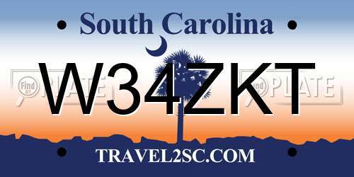 W34ZKT South Carolina License Plate