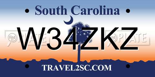 W34ZKZ South Carolina License Plate