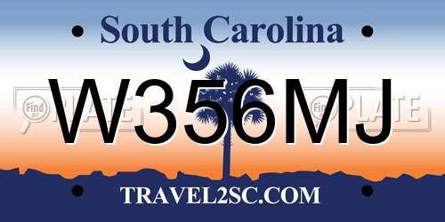 W356MJ South Carolina License Plate
