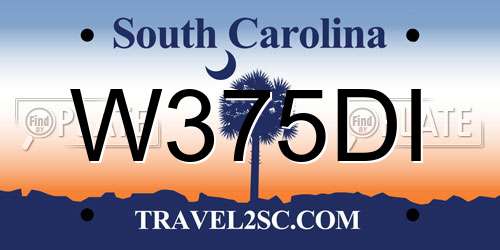 W375DI South Carolina License Plate